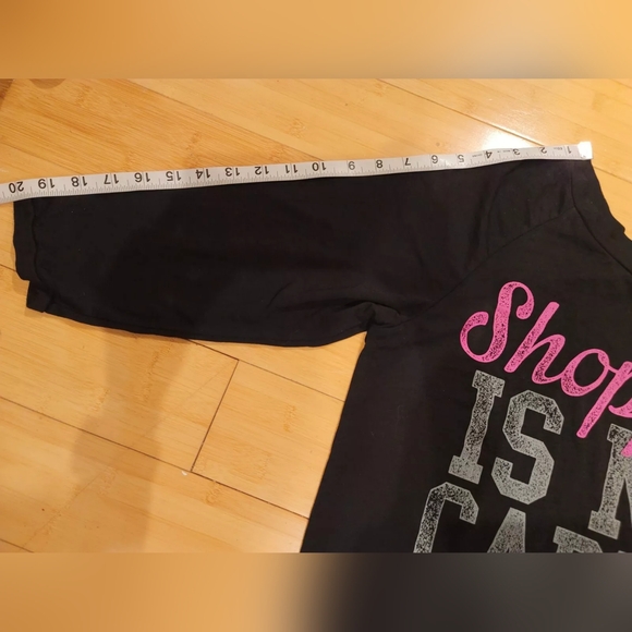 Chin up apparel Shopping is my Cardio black lightweight casual shirt top L - Picture 10 of 10